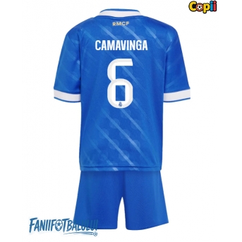 Real Madrid Eduardo Camavinga #6 Echipament de Fotbal Replică 2025-26 Copii Treilea (+ Șorturi)